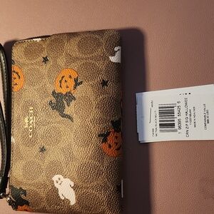 COACH Halloween Zip Around Wristlet
